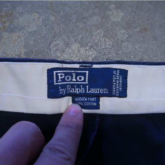 Vintage 90s Polo Ralph Lauren Andrew Pant Chino Navy Pants - Picture 3 of 8